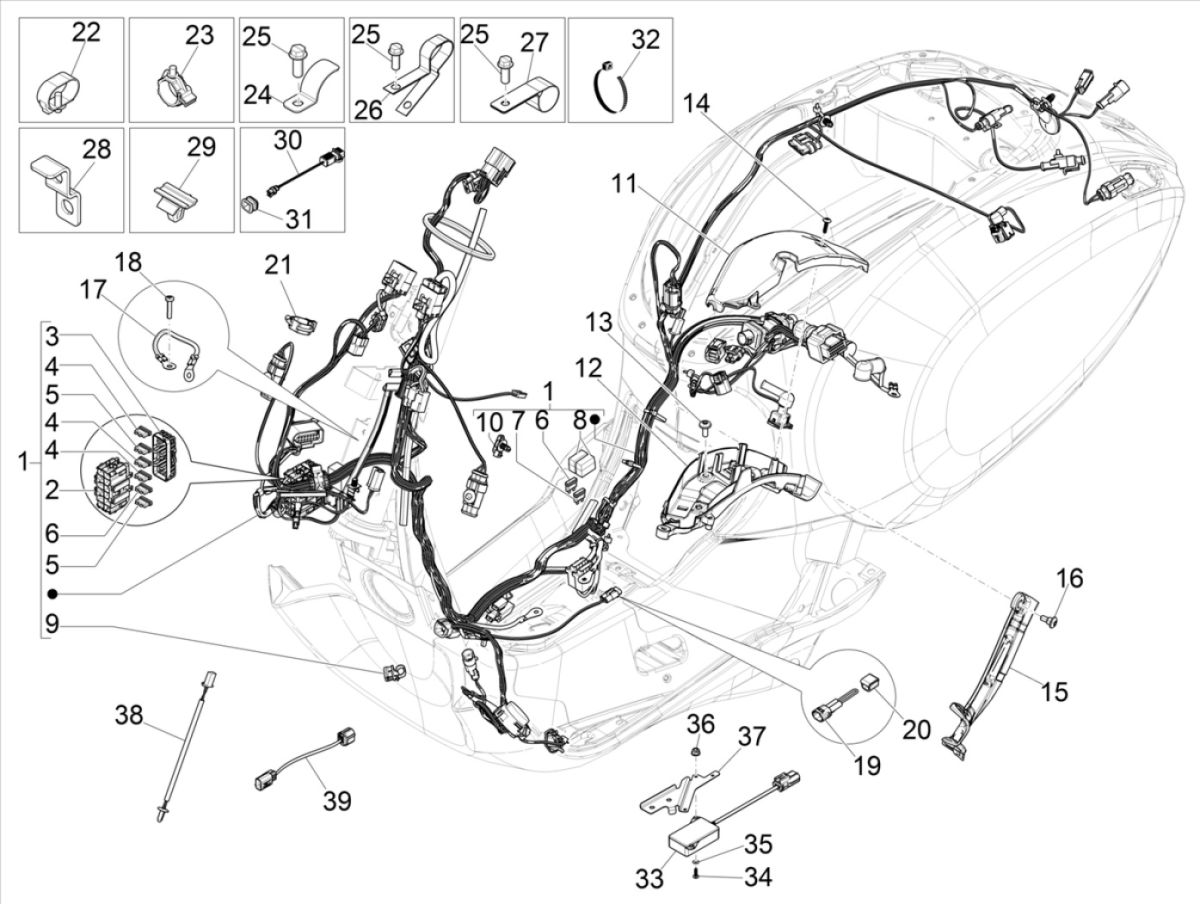 Cablaggio Vespa Sprint 125 3V IE ABS Euro 5 2021
