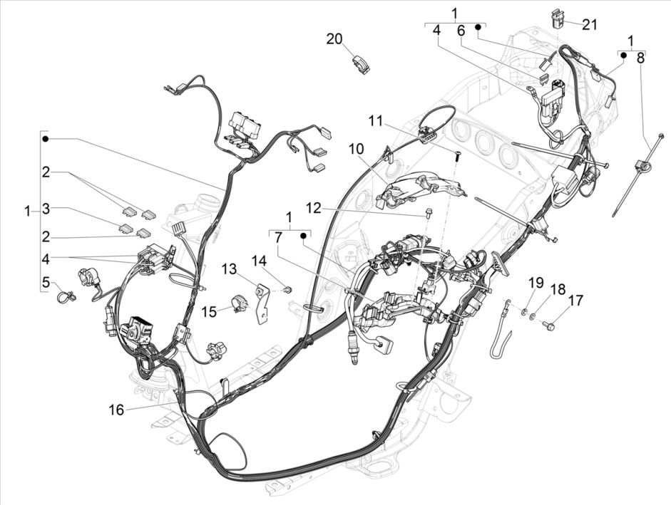 Cablaggio Piaggo Zip 50 4 tempi IGET 3V Euro 5