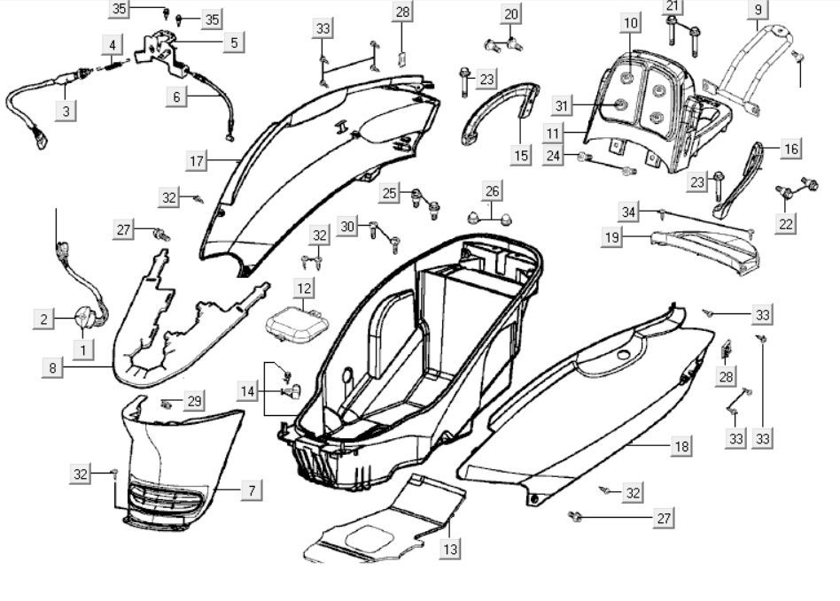 Cofani - Pannello posteriore - Kymco Grand Dink 250