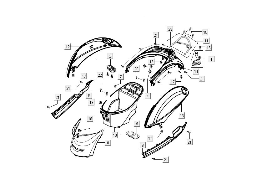 Cappe - Placcatura Kymco Sento 50 4 tempi nero lucido