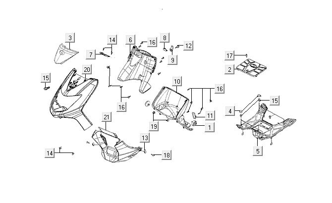 Cappe - Placcatura Kymco VP50 4 tempi AC marrone metallizzato