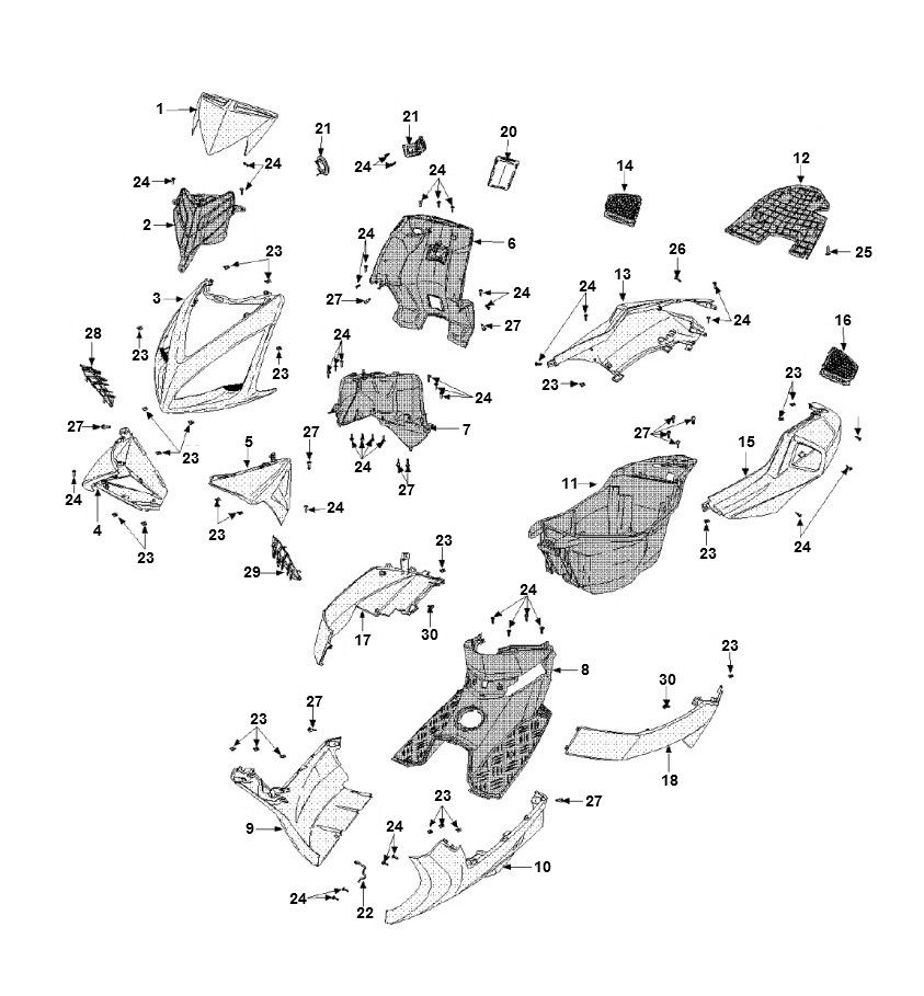 Cofani - Peugeot Speedfight 3 50 2 tempi AC 2 tempi placcatura 2 tempi