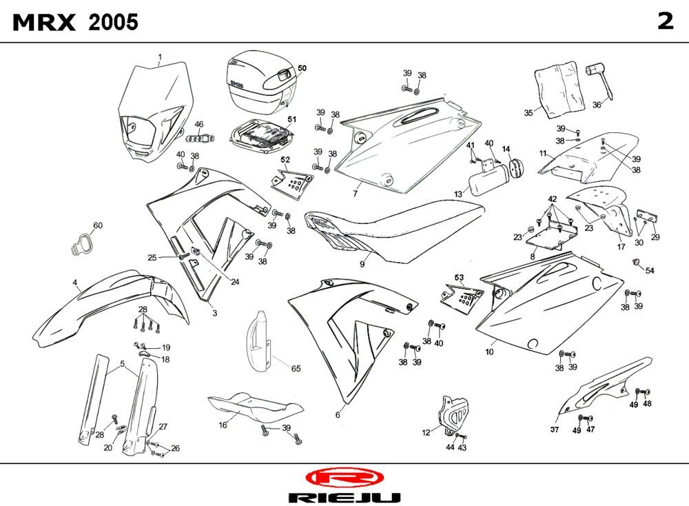 Cappe - Placcatura Rieju MRX P-up rosso 2008 2 tempi