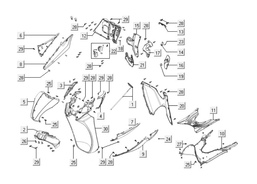 Cappucci - Pannello frontale | Kymco People One 125i