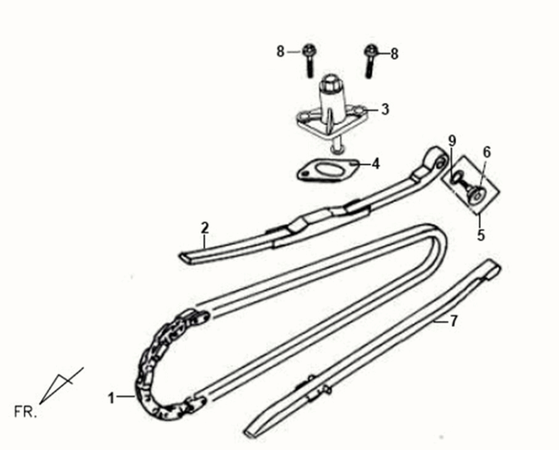 Albero a camme - Catena di distribuzione - Guide catena Sym Fiddle White WH8018P
