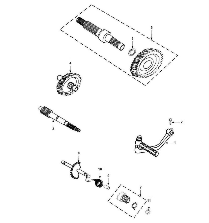 Asse Kickstarter - Pedale Kickstart - Cambio Peugeot Tweet 50 4 tempi AC