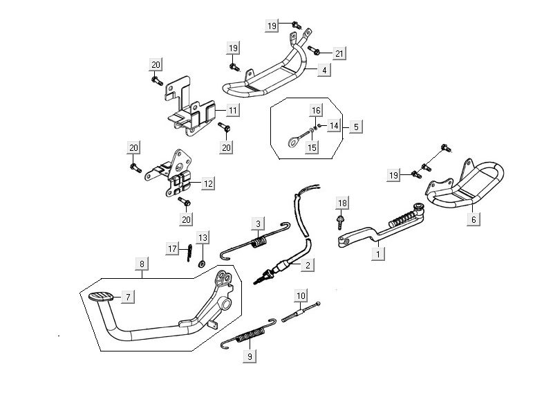 Pedale Kickstart Kymco Maxxer 90 Nero