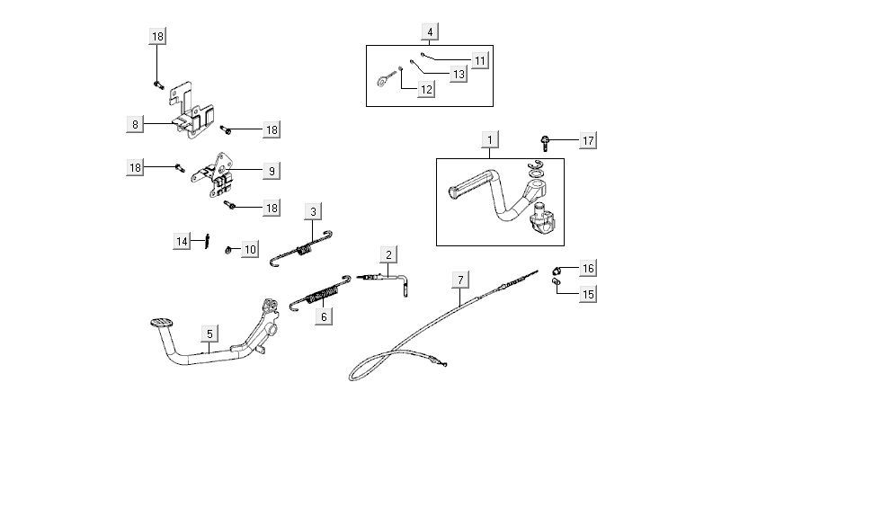 Pedale Kickstart Kymco MXU 150