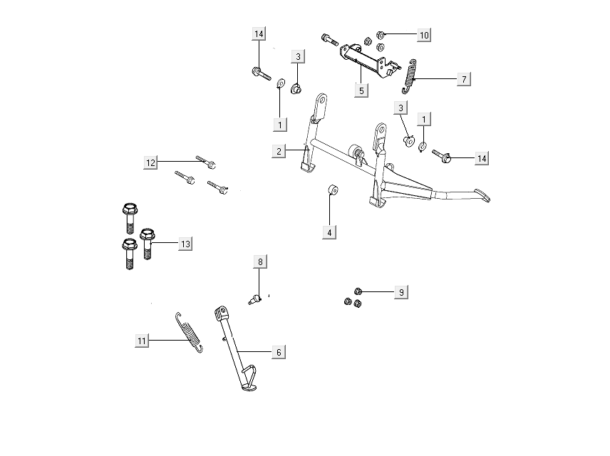 Cavalletto Centrale - Cavalletto Laterale Kymco People S 50i Euro 4 Marrone Opaco