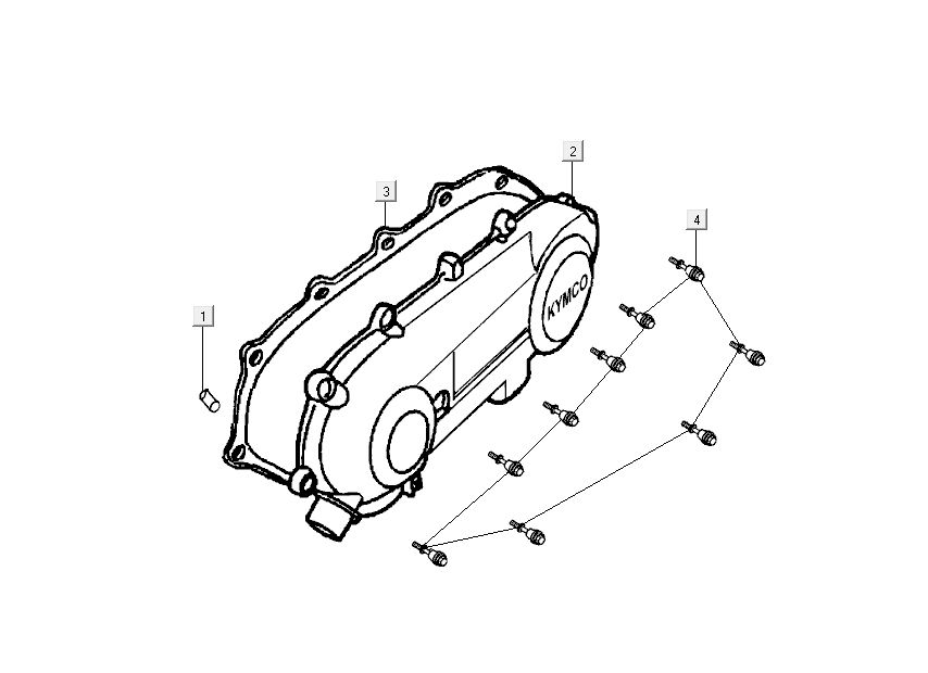 Coperchio carter Kymco Super9 50 2 tempi AC vecchio modello nero opaco argento