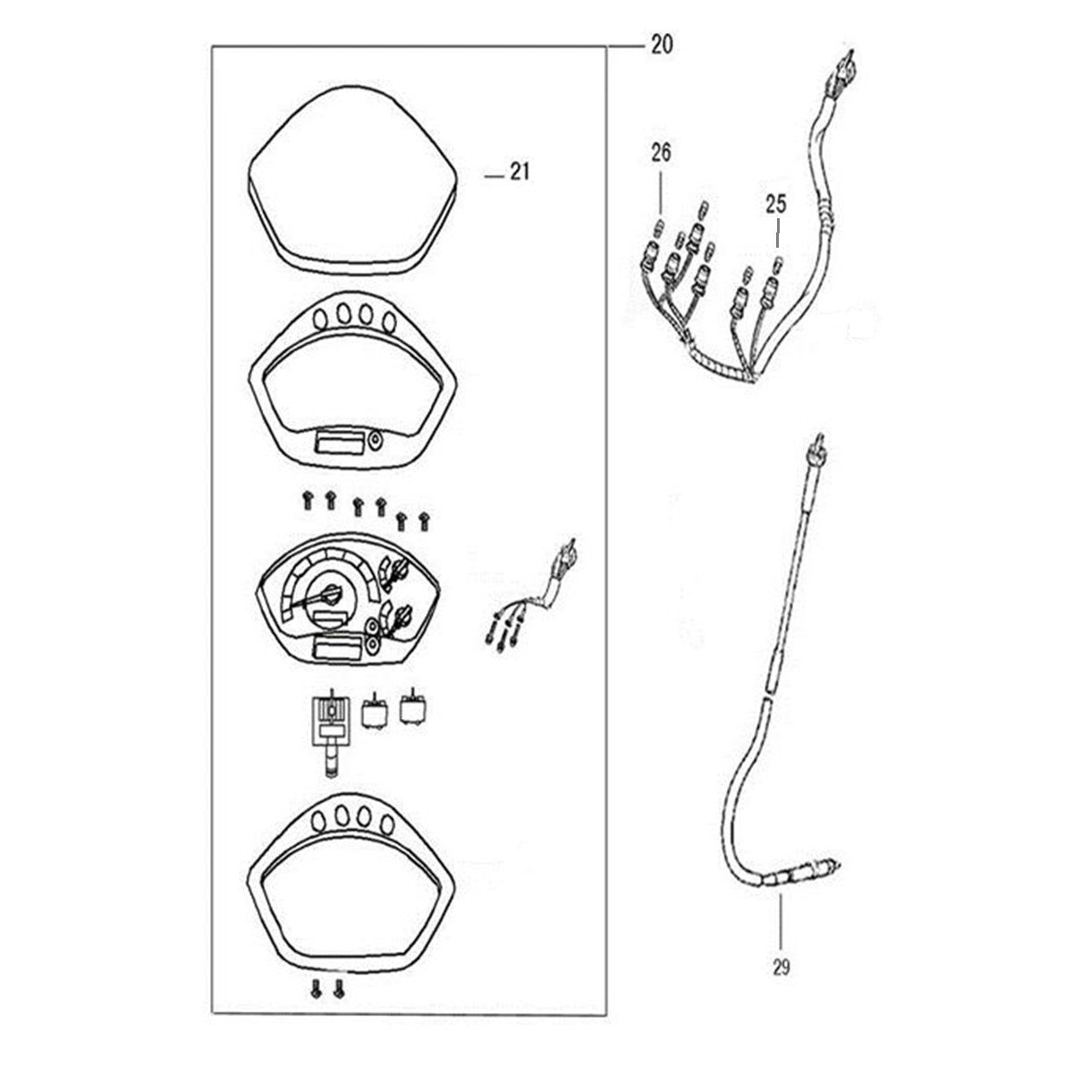 Contachilometri - Cockpit - Cavo contachilometri AGM VX50 piatto antracite opaco