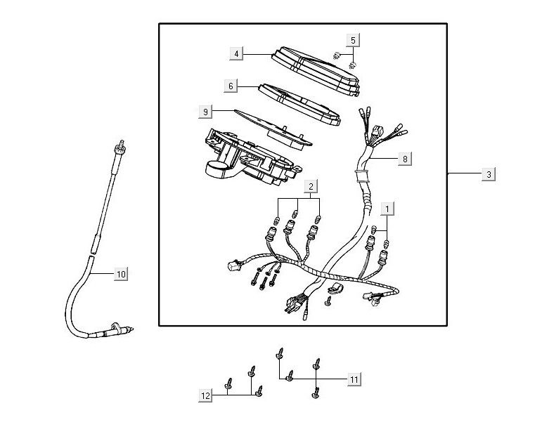 Contachilometri - Cockpit Agility 16+ 125 Argento metallizzato opaco