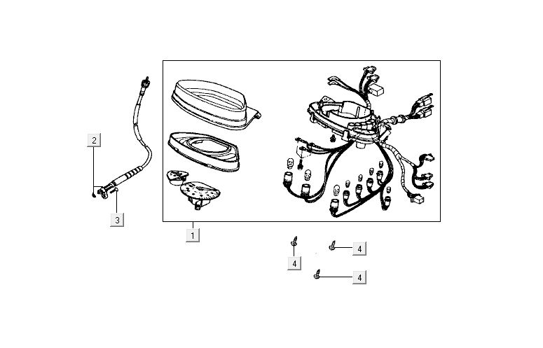 Contachilometri - Cockpit - Cavo tachimetro Kymco Activ 50 4 tempi rosso-nero