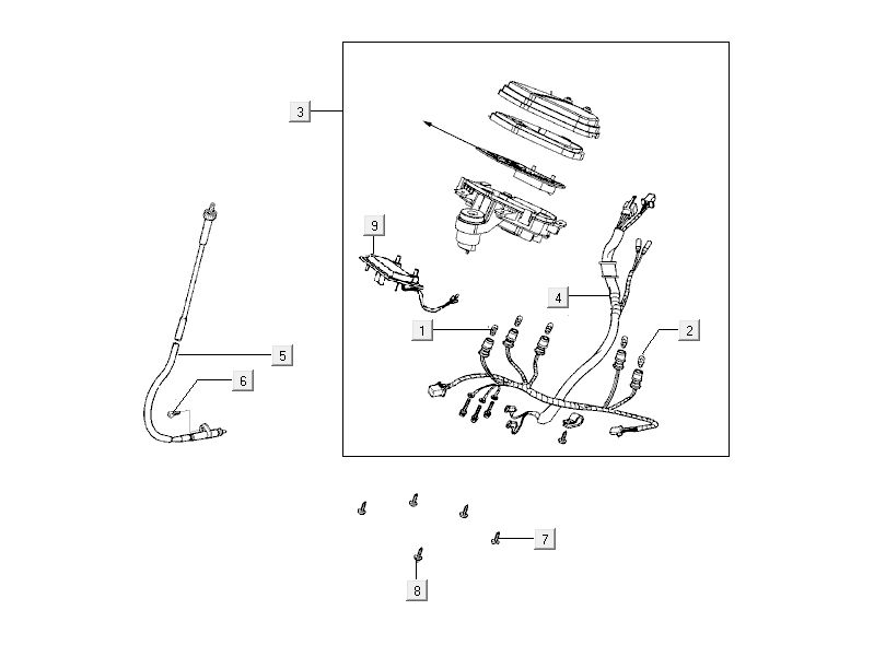 Contachilometri - Cockpit - Cavo tachimetro Kymco City 16' 4 tempi grigio scuro