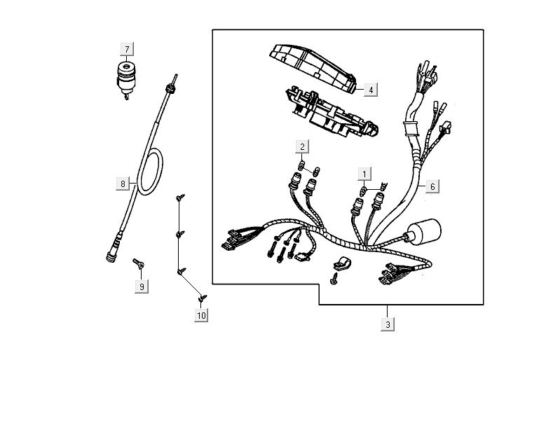 Contachilometri - Cockpit - Cavo tachimetro Kymco Delivery 4 tempi bianco