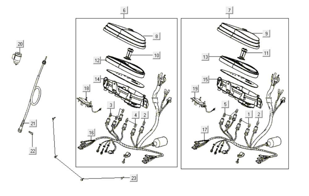 Contachilometri - Cockpit - Cavo tachimetro Kymco Like 200i Nero