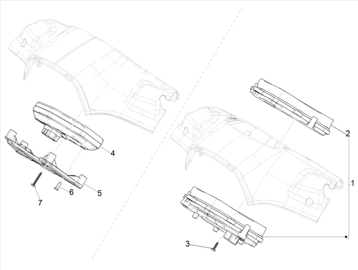 Contachilometri - Cabina di guida Vespa Sprint 125 3V IE ABS Euro 5 2021