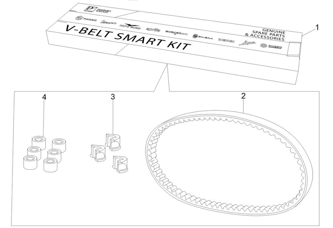 Kit cinghia trapezoidale - Rulli variatori Vespa GTV 250 IE 4V