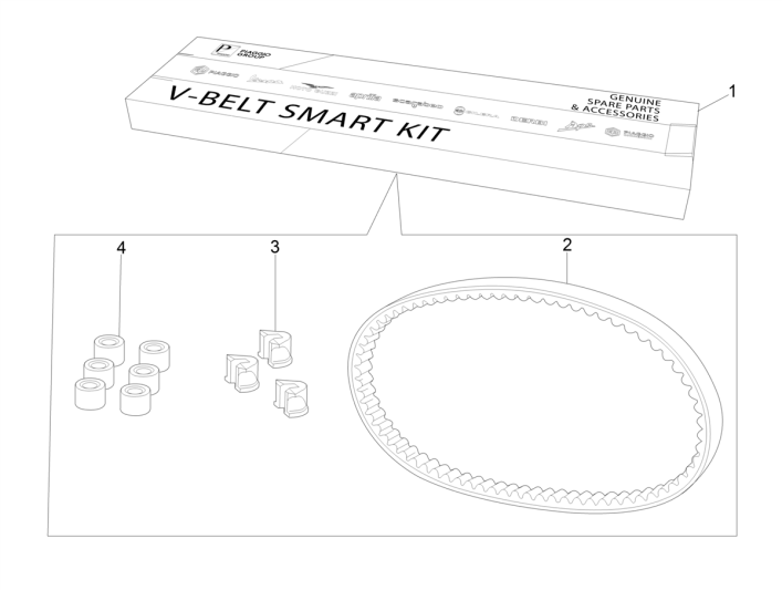 Kit cinghia trapezoidale - Rulli variatori Piaggio NRG Power DD 50 2 tempi LC 2007-2017