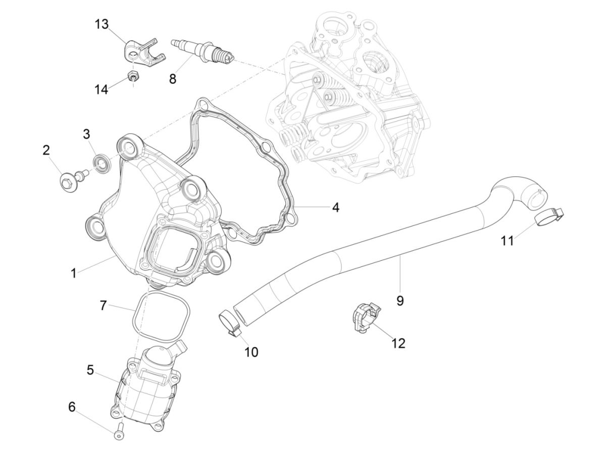 Coperchio valvole Piaggio Beverly 300 IE ABS Euro 4 2016-2020
