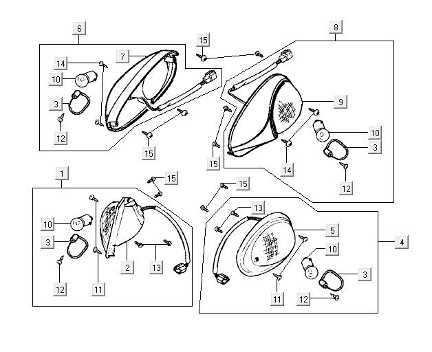 Indicatori luminosi verdi classici Kymco Yup 50 a 2 tempi AC