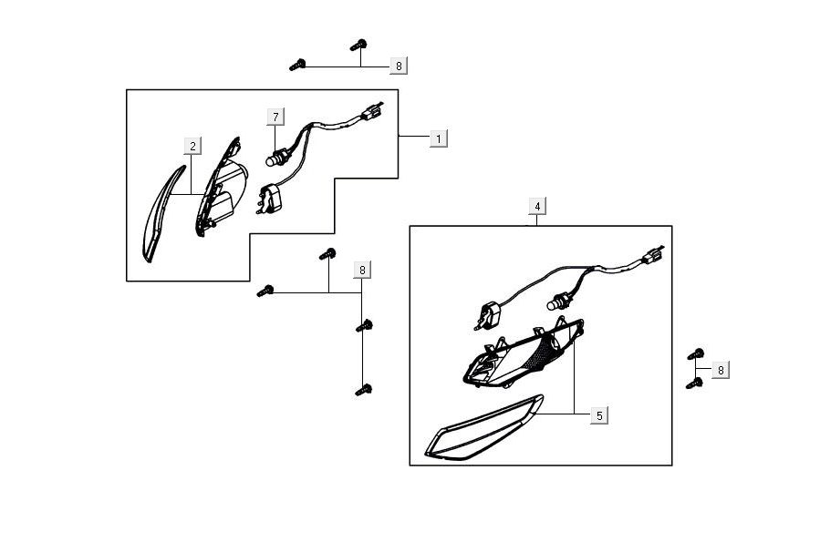 Indicatori Kymco Agility 16'+ 4 tempi in argento metallizzato opaco