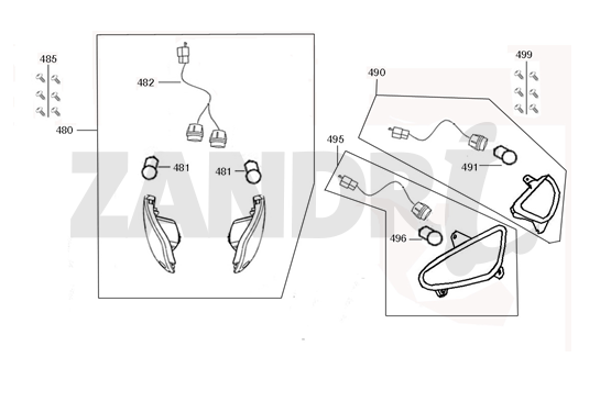 Indicatori metallici blu chiaro Santini Capri