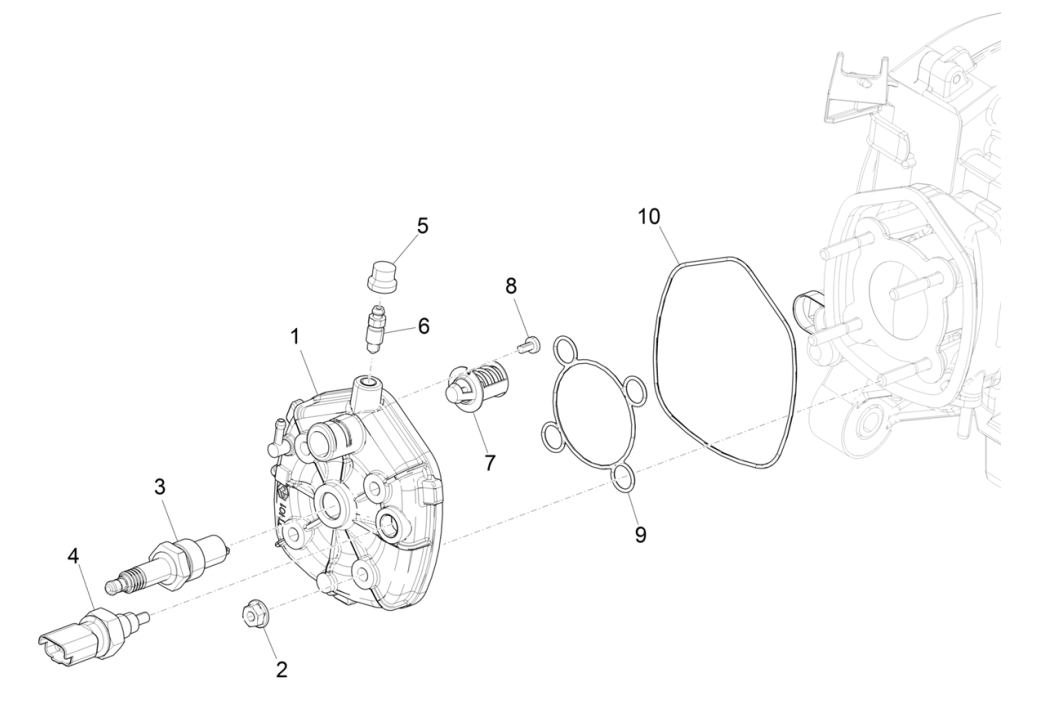 Testa cilindro - Candela Piaggio NRG Power 50 2 tempi LC Euro 4