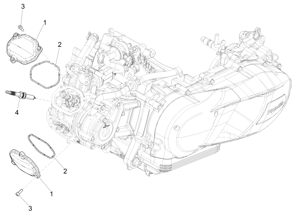 Coperchio valvole - Candela Piaggio Medley 150 IE ABS Euro 4 2016-2020