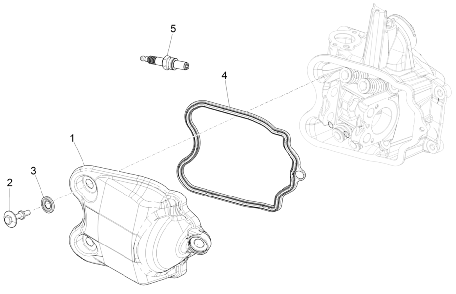 Coperchio valvole - Candela Piaggio MP3 350 Maxi Sport ABS Euro 4 2018-2020