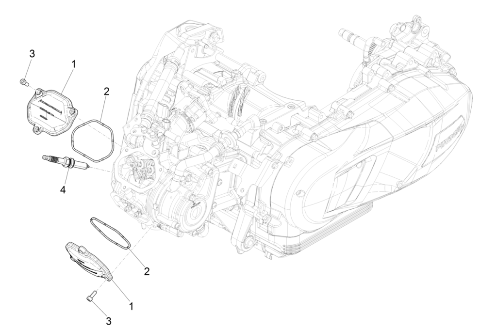 Coperchio valvole - Candela Vespa GTS 125 IE ABS Euro 5 2021