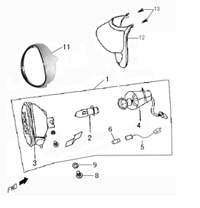 Faro anteriore Benzhou YY50QT-15 antracite opaco
