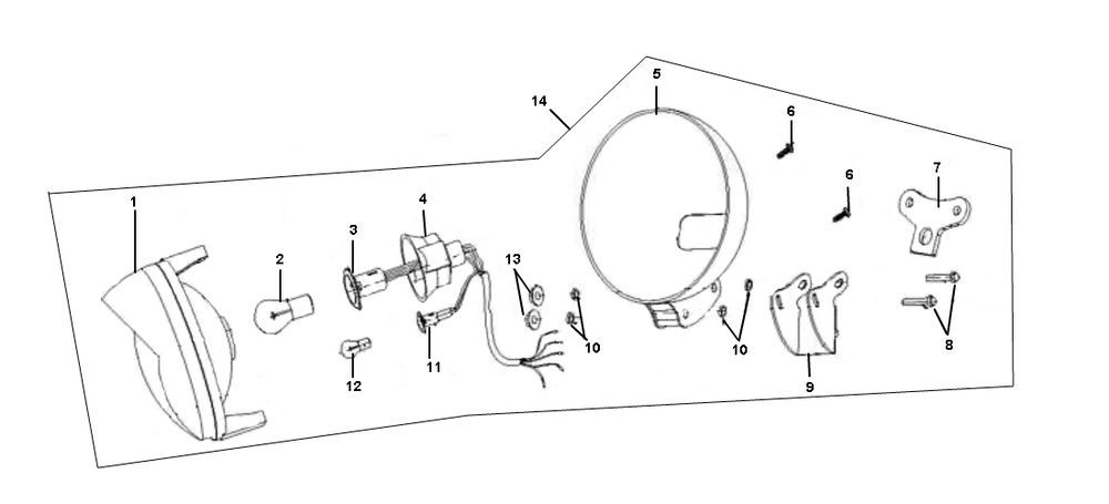 Faro anteriore BTC Grande Retro a 4 tempi