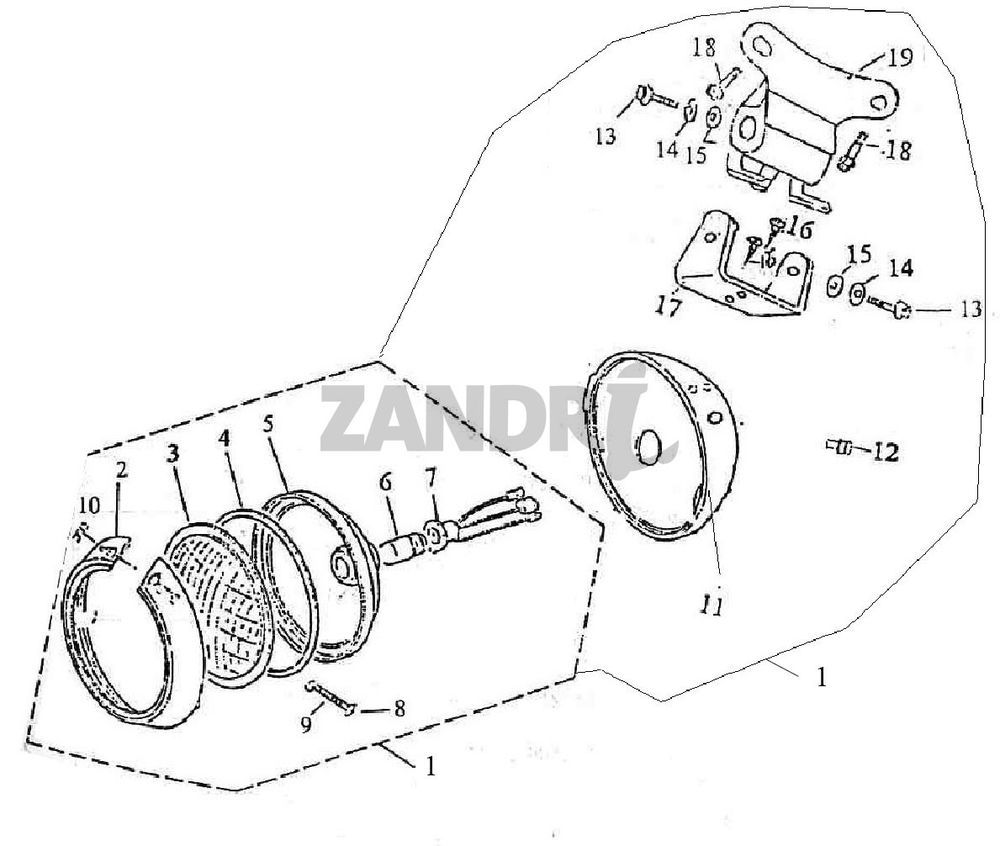 Faro BTC Grande Retro GT1 nero crema
