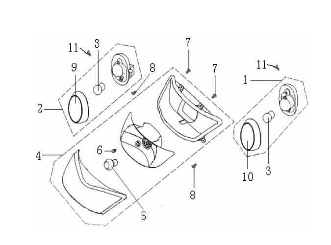 Faro anteriore generico Cracker 50 2 tempi rosso 2009