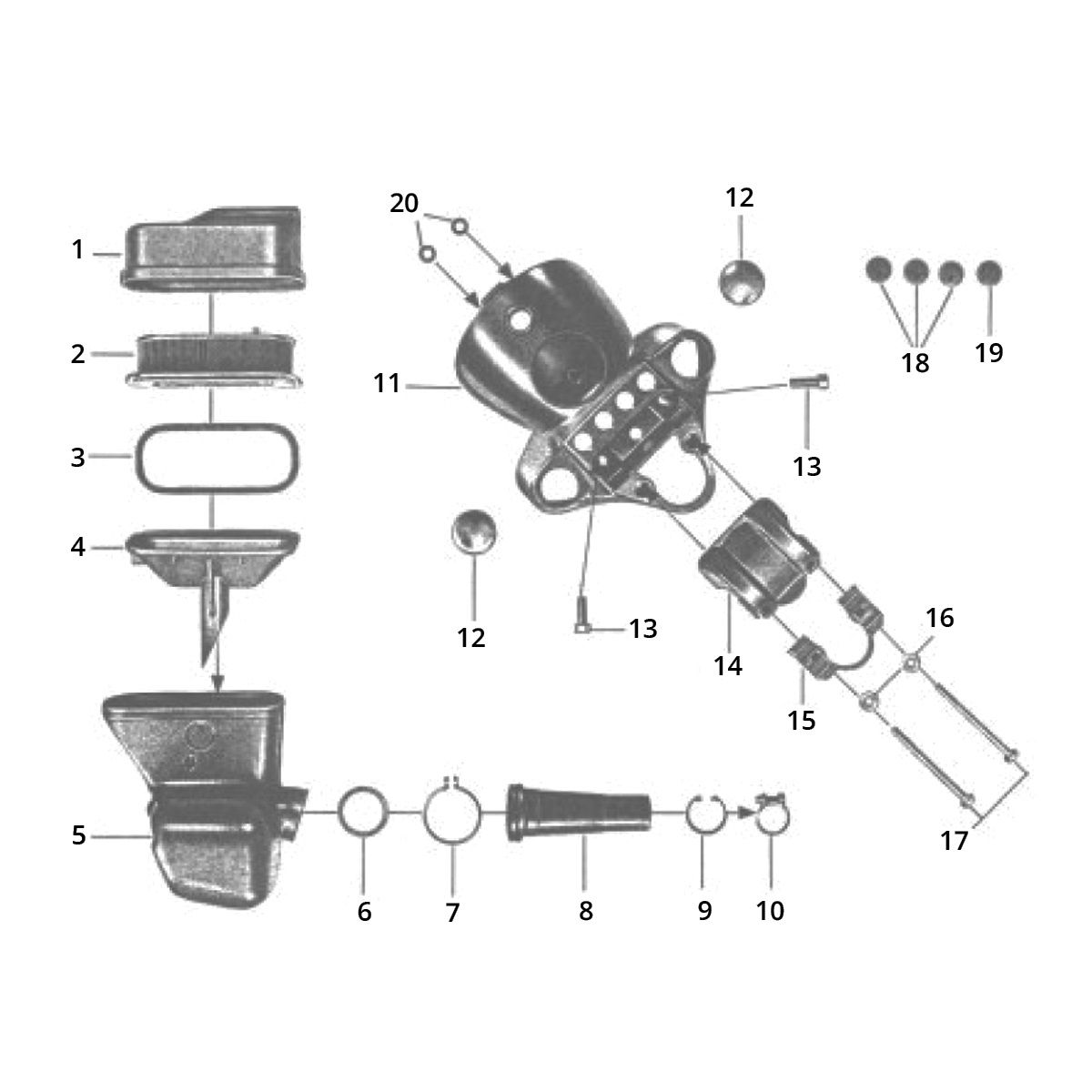 Custodia faro - Filtro aria Zundapp C50 Sport 517-21LA
