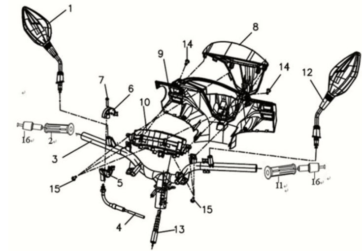 Faro KPL. Sym Symphony ST 125I E4 grigio opaco (GY-010U)