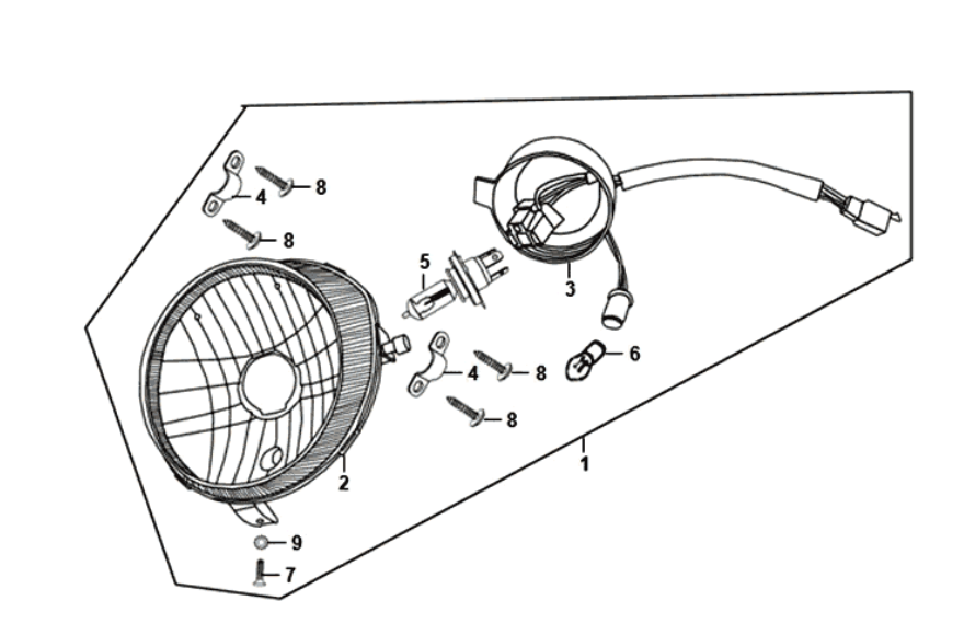Faro anteriore Sym Fiddle II Euro 4 (WH-006) bianco