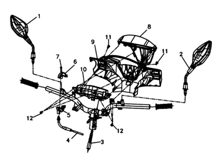 Coperture sterzo - Interruttori dello sterzo - Specchietti Sym Symphony ST Euro 4 (WH-006) bianchi