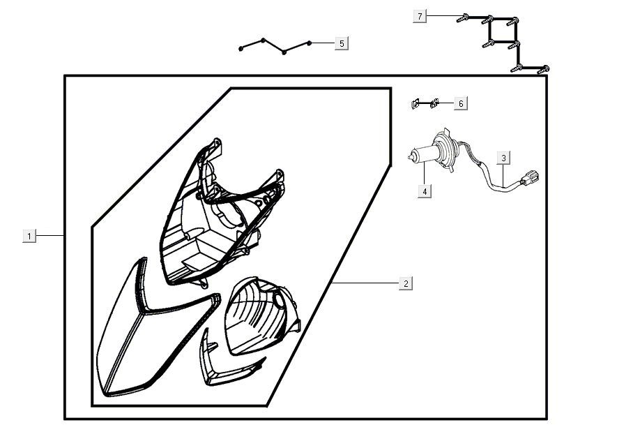 Faro anteriore Kymco Agility 16'+ 50i 4 tempi Euro 4 nero