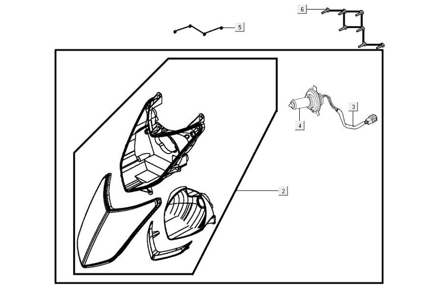 Faro anteriore Kymco Agility 16'+ 4 tempi in argento metallizzato opaco