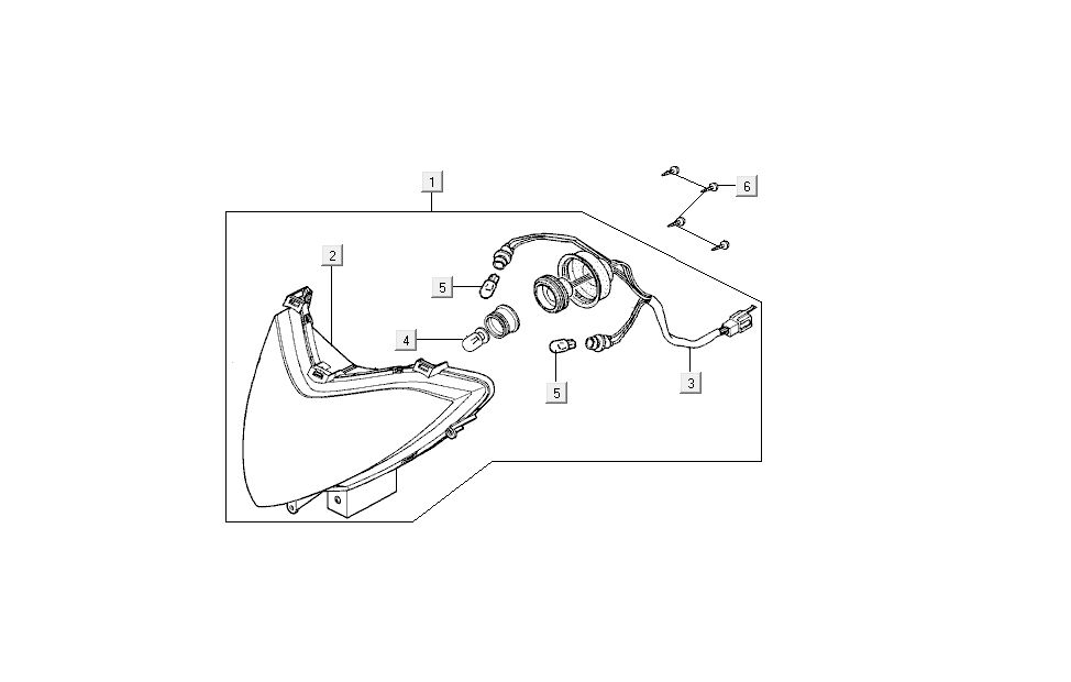 Faro anteriore Kymco B&W LC 2 tempi argento