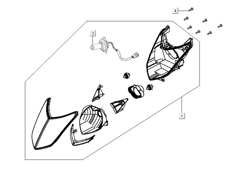 Faro anteriore Kymco City 16' 4 tempi nero
