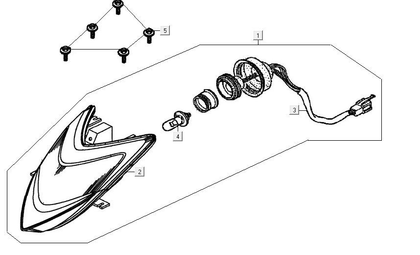 Faro anteriore Kymco Maxxer 90 nero
