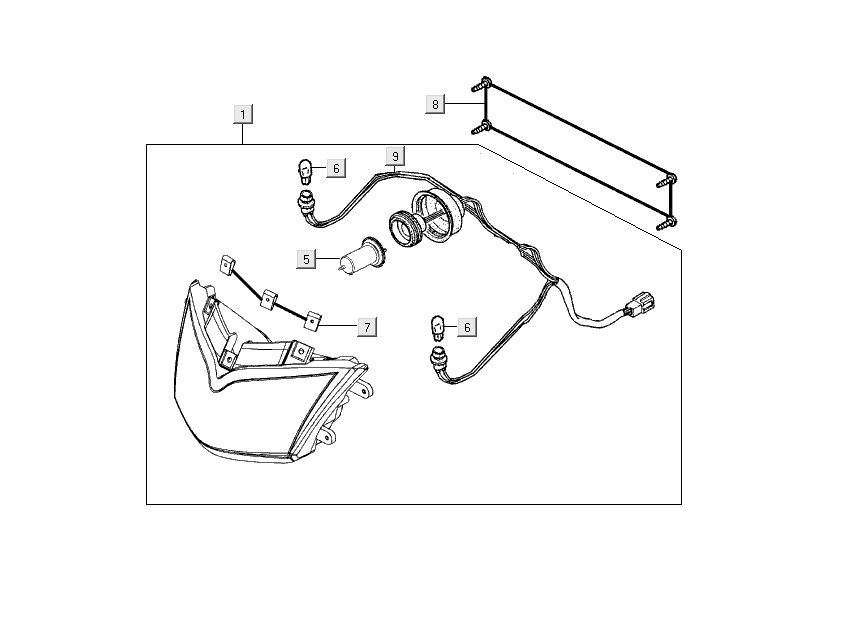 Faro anteriore blu elettrico Kymco People S 50 4 tempi