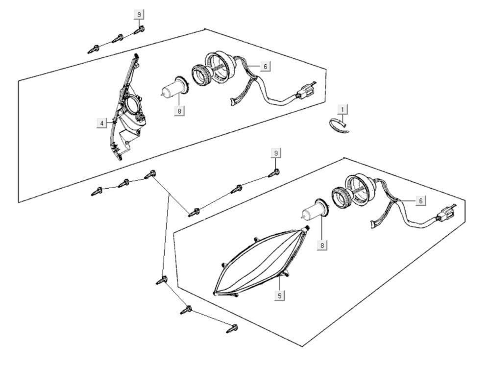 Faro anteriore Kymco Xciting 400i nero perlato