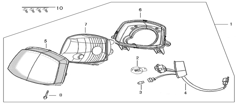 Faro Neco Lola rosso bianco