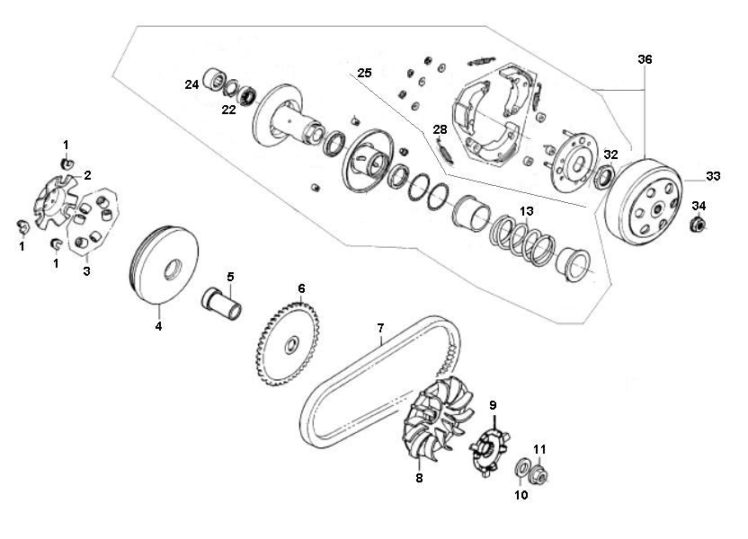 Frizione - Variatore 10 GY6 Euro 2 ←2018 2