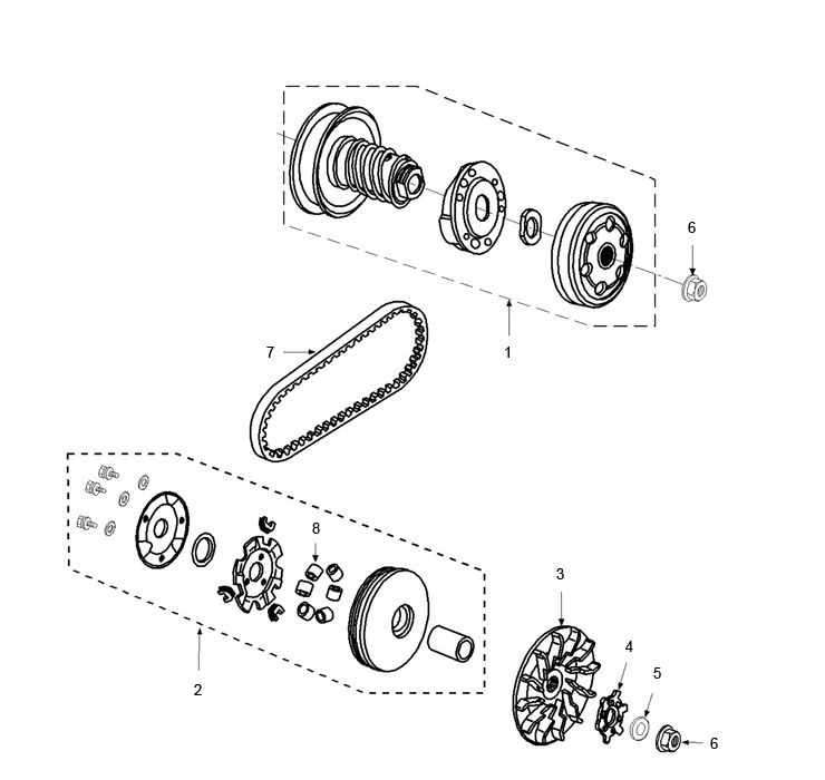 Frizione - Variatore - Cinghia trapezoidale Peugeot Speedfight 3 50 2 tempi AC 2 tempi