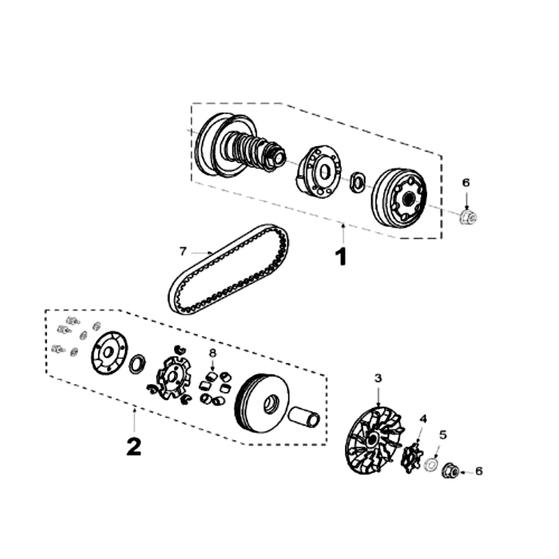 Variatore - Frizione - Cinghia trapezoidale Peugeot Speedfight 3 50 2 tempi AC nera